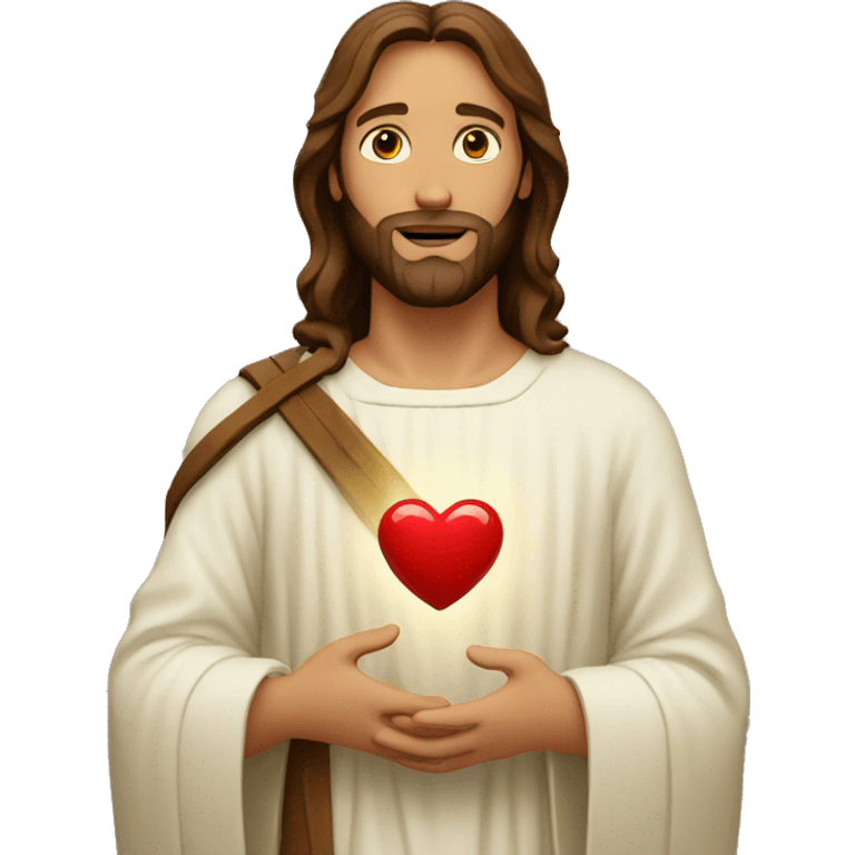 jesus holding heart emoji