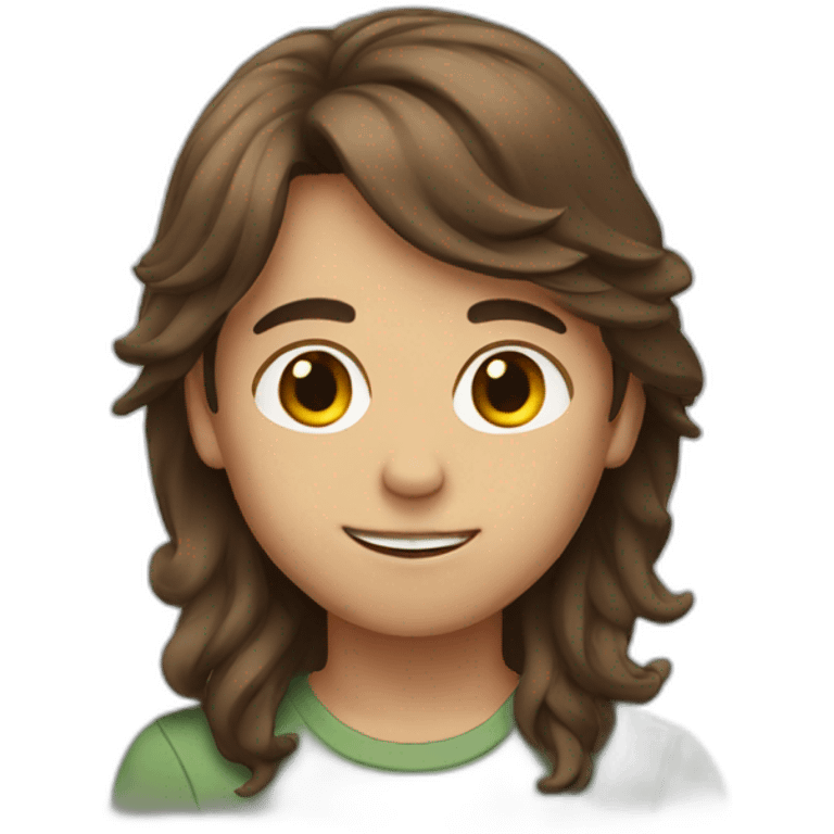 boy with long brown hair emoji