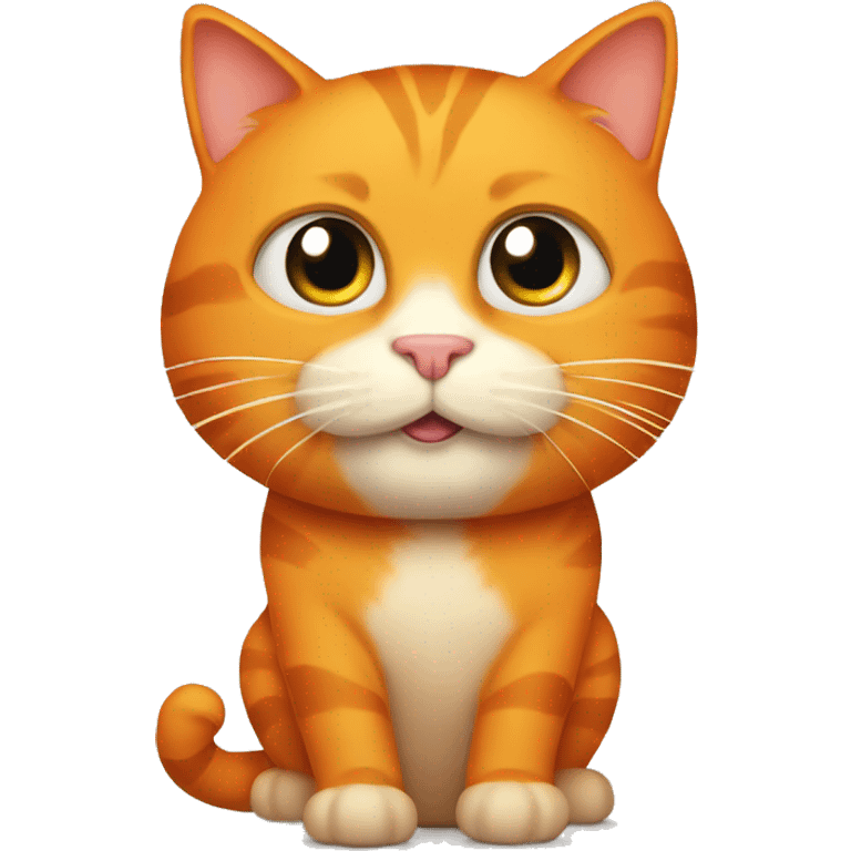 Big orange cat with kitty emoji