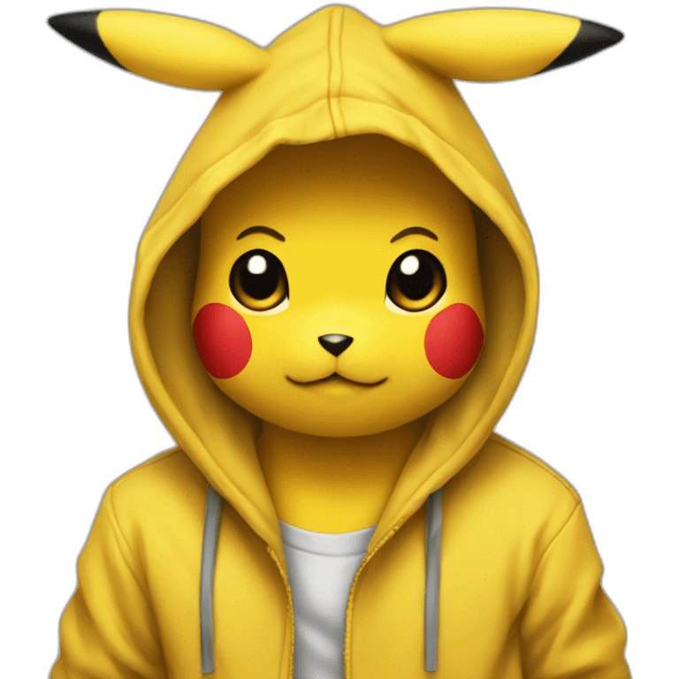 Pikachu wearing a hoodie emoji