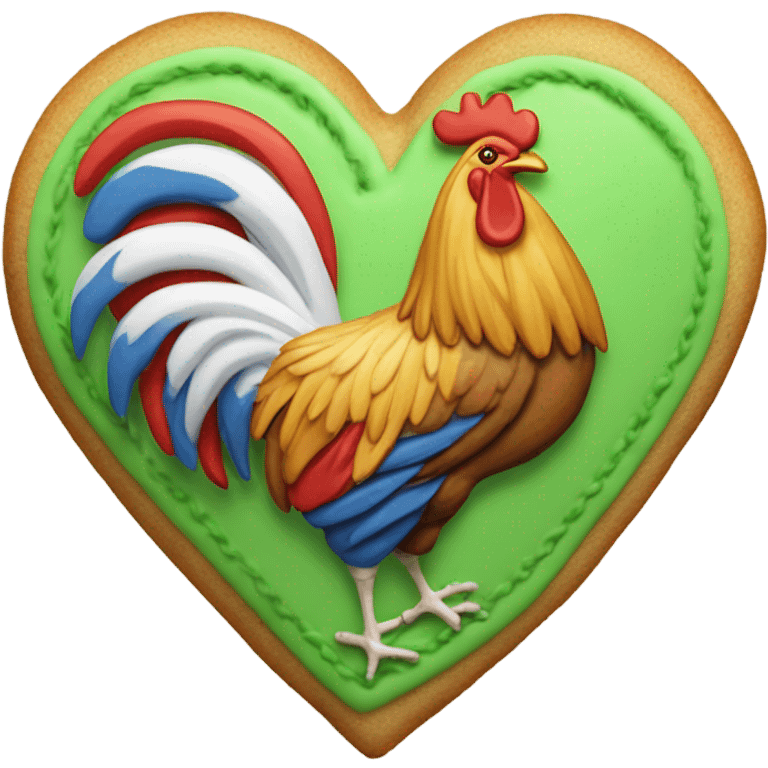 cookie heart with country rooster emoji