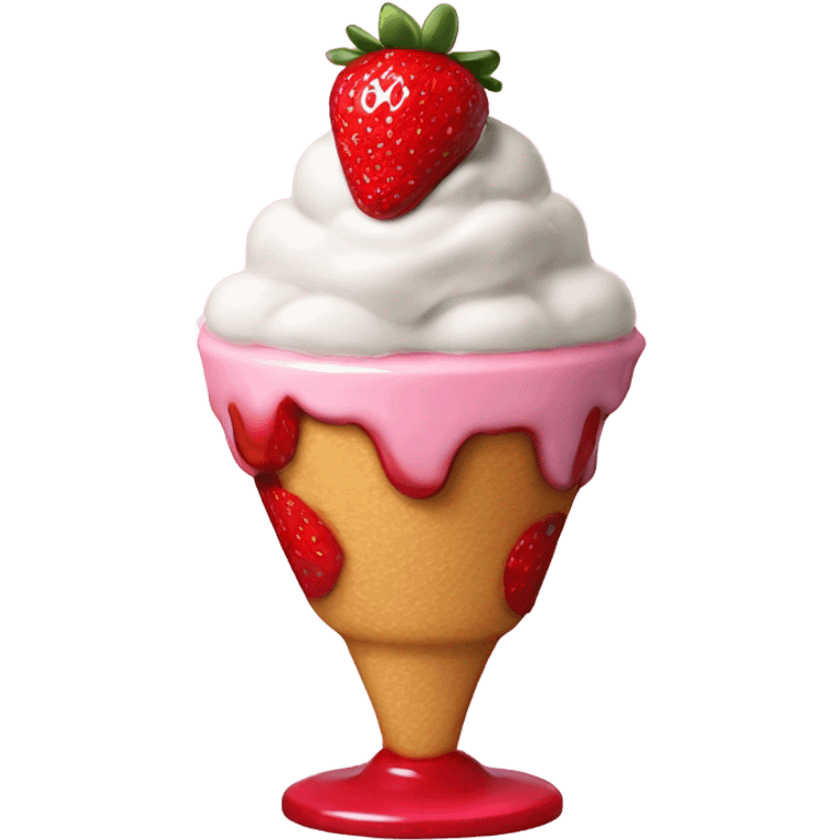 Strawberry sundae emoji