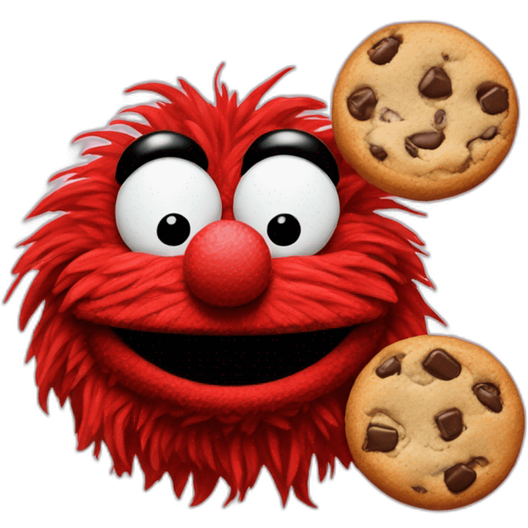 Red Muppet with cookie emoji