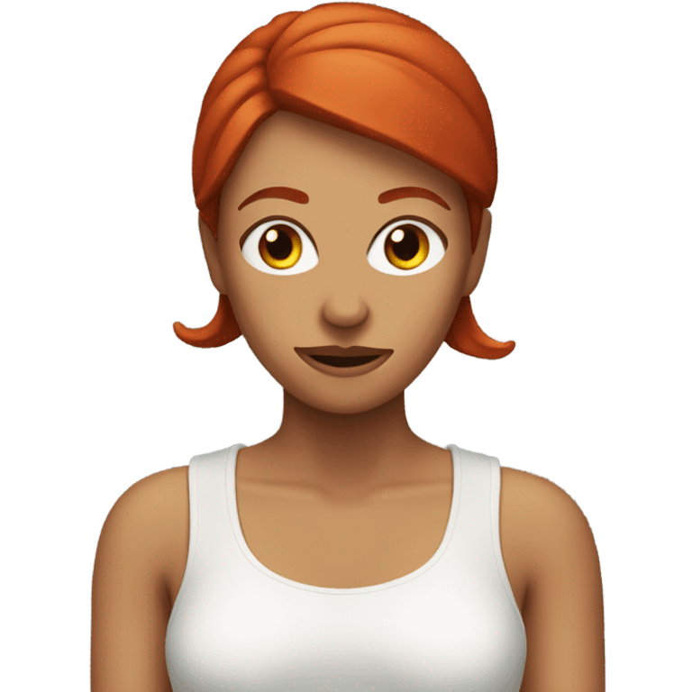 Red headed woman saying “beats me” emoji