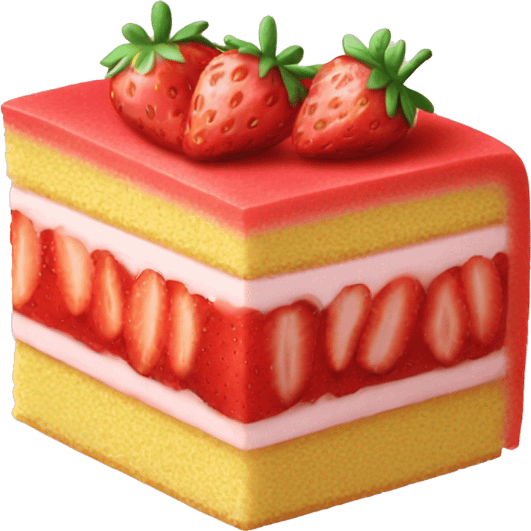 Strawberry sponge cake slice emoji