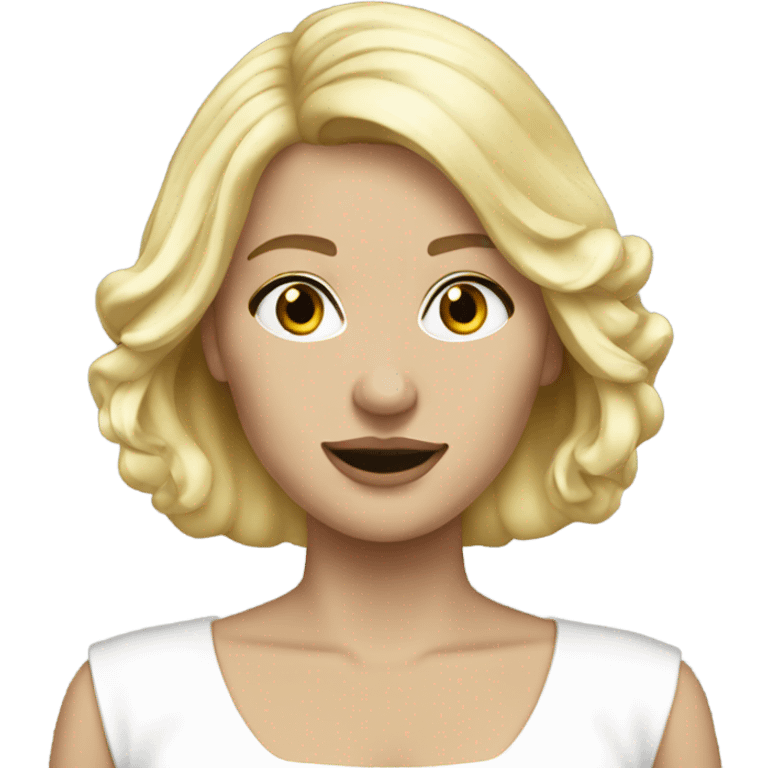 women blonde hair white dress long emoji