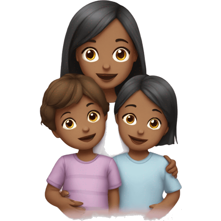 One little girl with Baby brother and Baby Sister emoji