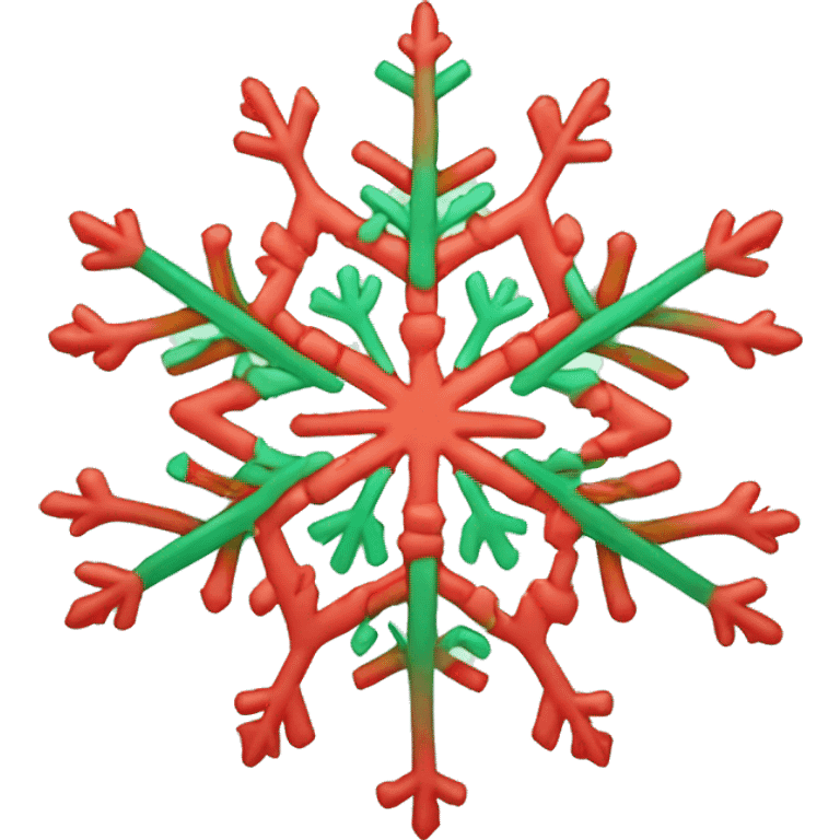 Intricate snowflake, soft glow, subtle red and green accents emoji