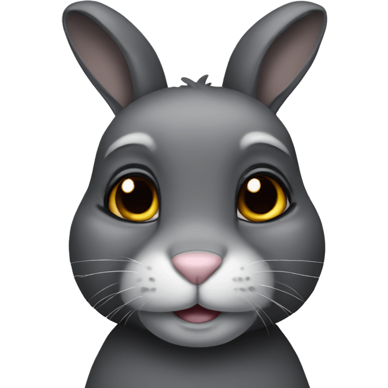 Black and grey bunny emoji