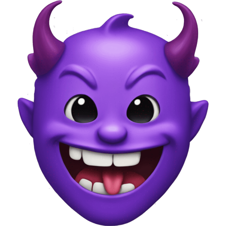 purple devil emoji with tongue out emoji