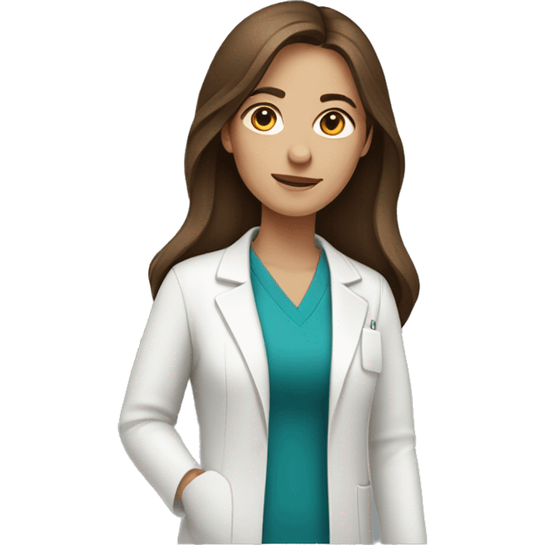 pharmacist female with long brown hair, no glasses emoji