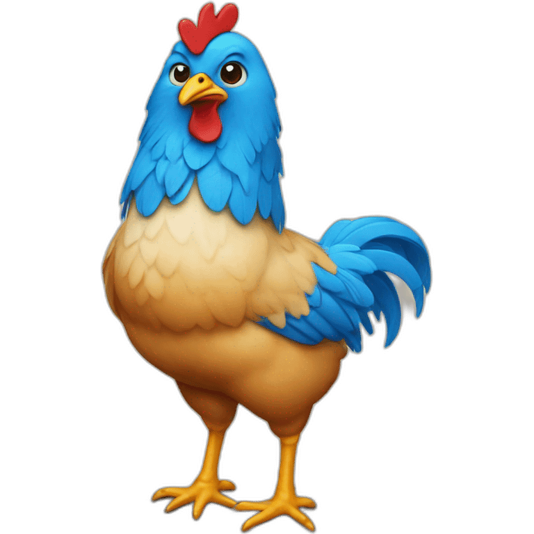 a chicken with blue legs emoji