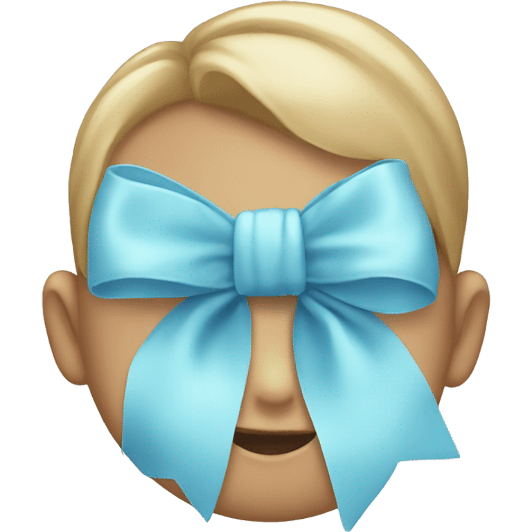 Cute baby blue bow emoji