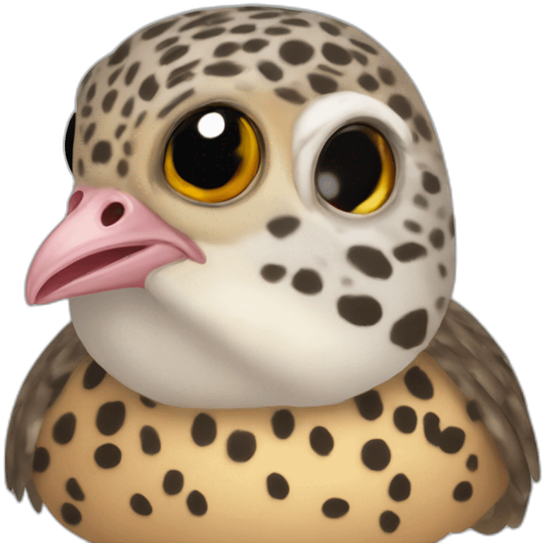 Flustered button quail emoji