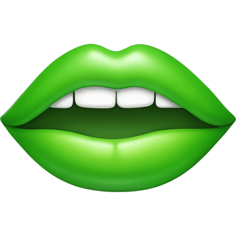 green lips with lime in mouth emoji