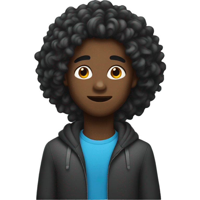 black boy with breezy hair emoji