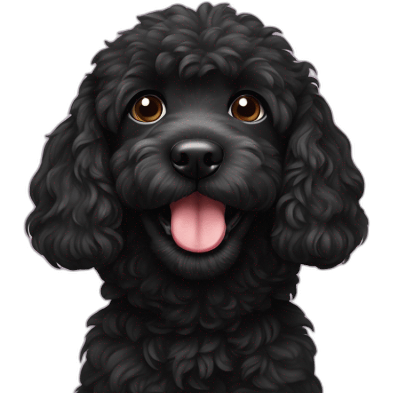 cute-black-spoodle-tongue-out emoji