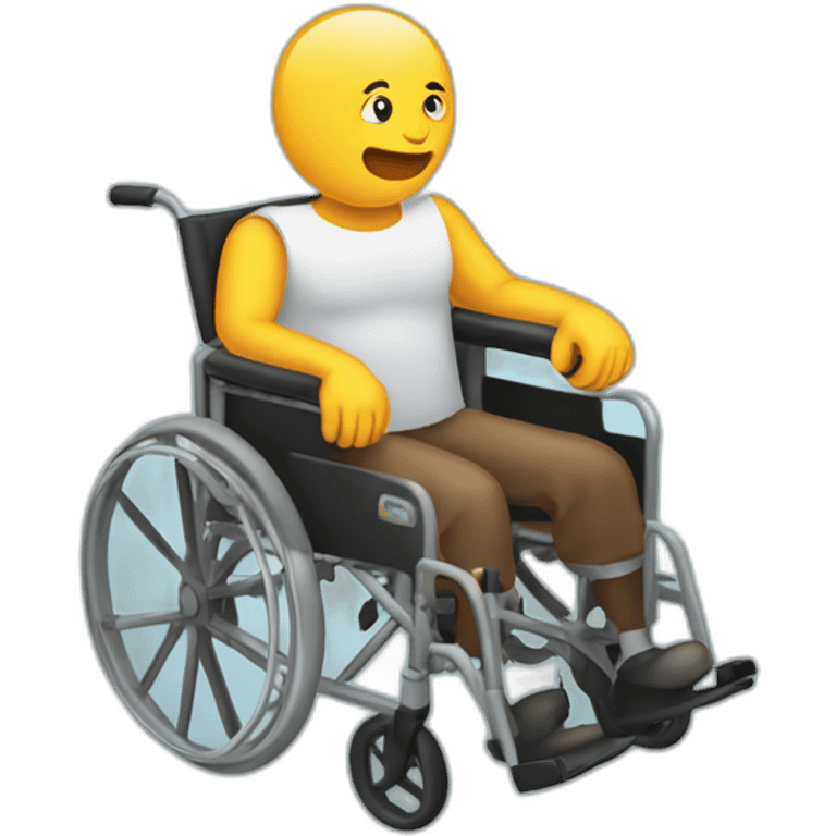 A handicapped person in a chair emoji