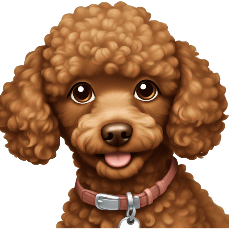 toy poodle red brown with white spot on chest without collar emoji