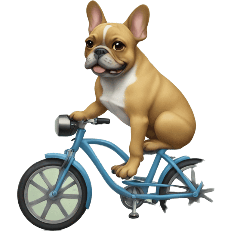 French bulldog on a bike emoji