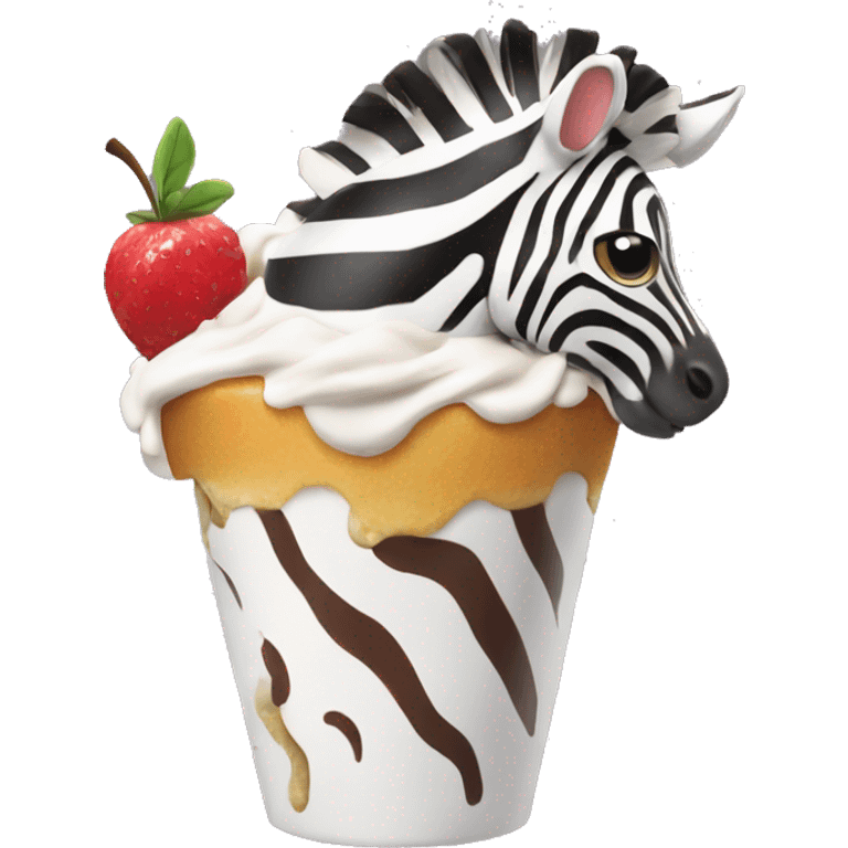 zebra eating a sundae emoji