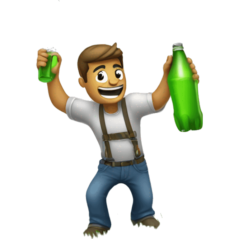 guy Spraying a lawn And drinking a beer  emoji