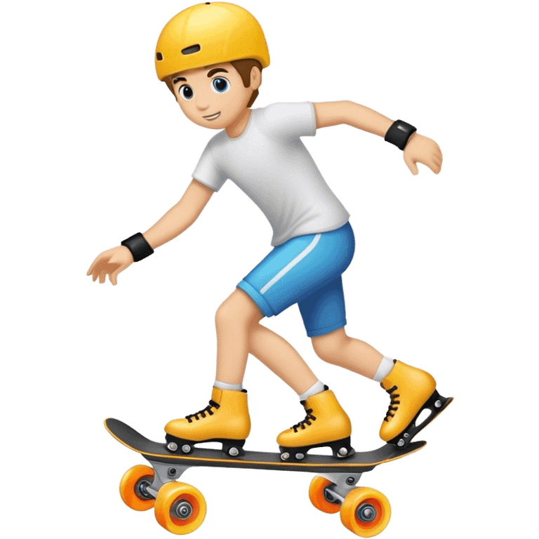 a boy roller-blading emoji