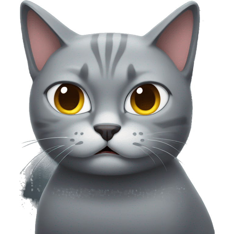 Grey cat angry emoji