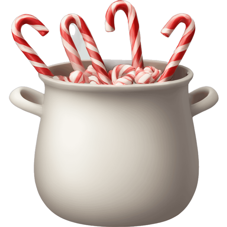 Ravello pot with small handles, candy canes inside emoji