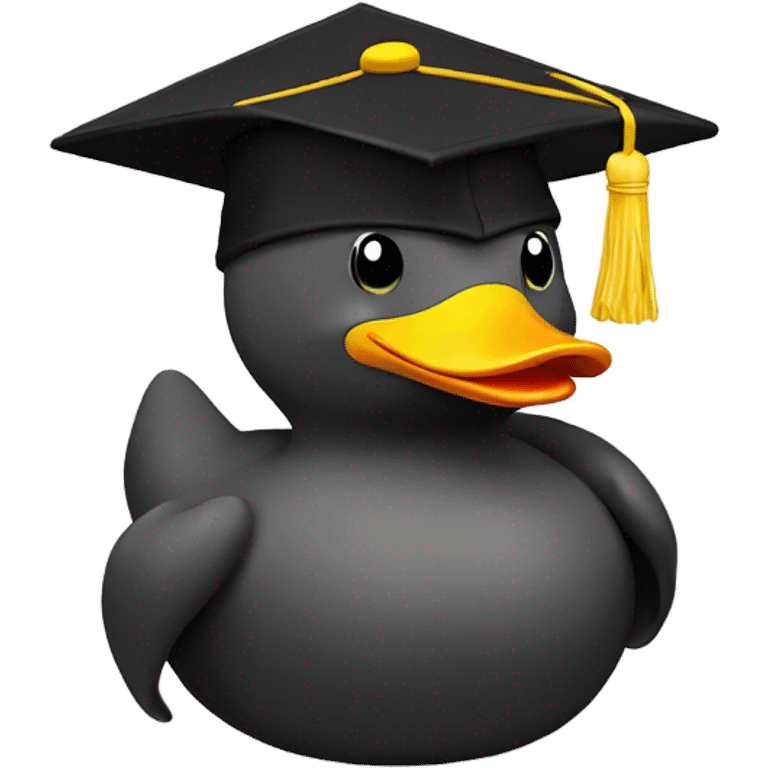 Yellow Rubber duck in a graduate hat emoji