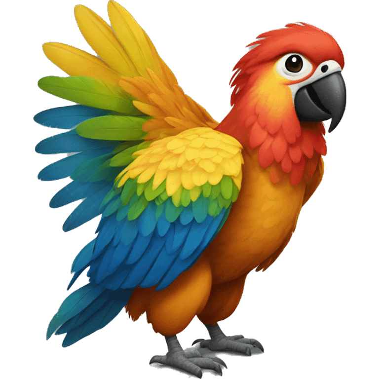 Chicken-like macaw emoji