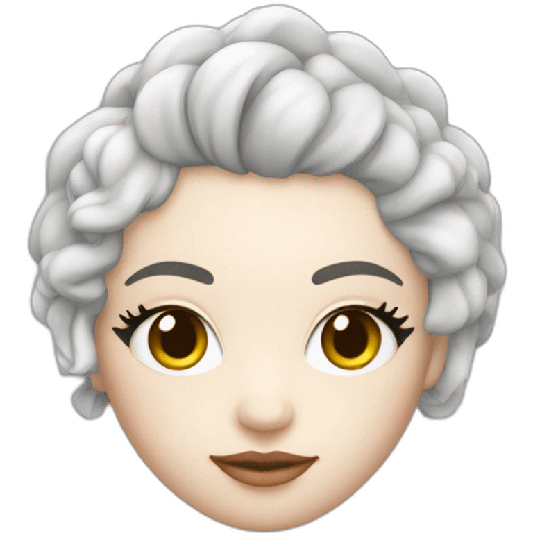 Chica de piel blanca con rizos y pelinegra  emoji