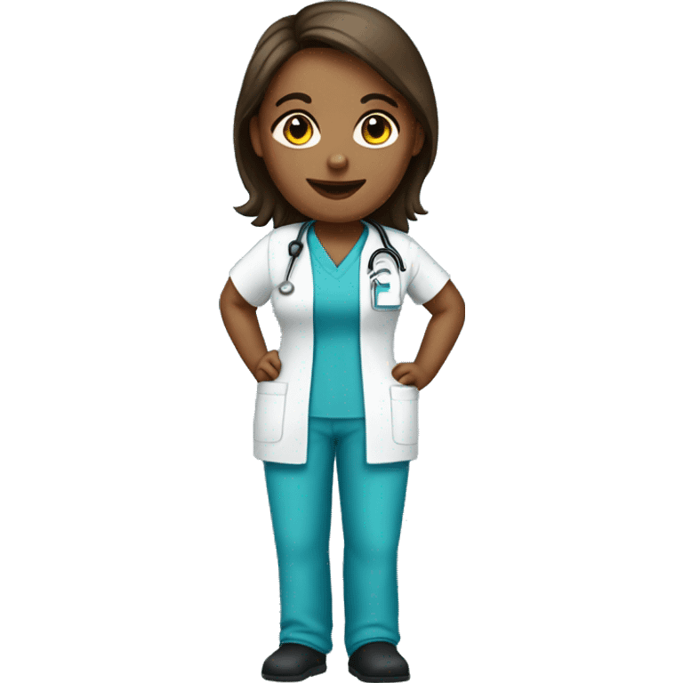 Full body nurse in scrubs emoji