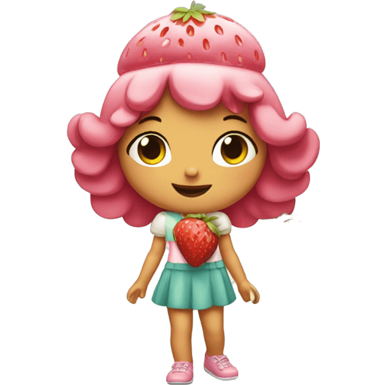 strawberry shortcake with a mirror in her hand emoji