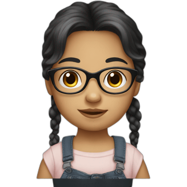 a baby with black hair in the arms of a 13 year old girl with blond hair and glasses emoji