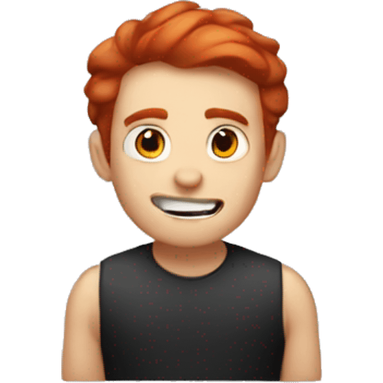 Toothless red head man emoji