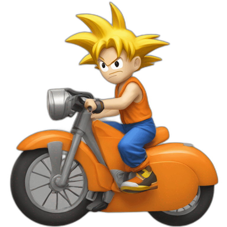 Goku driving an bike emoji