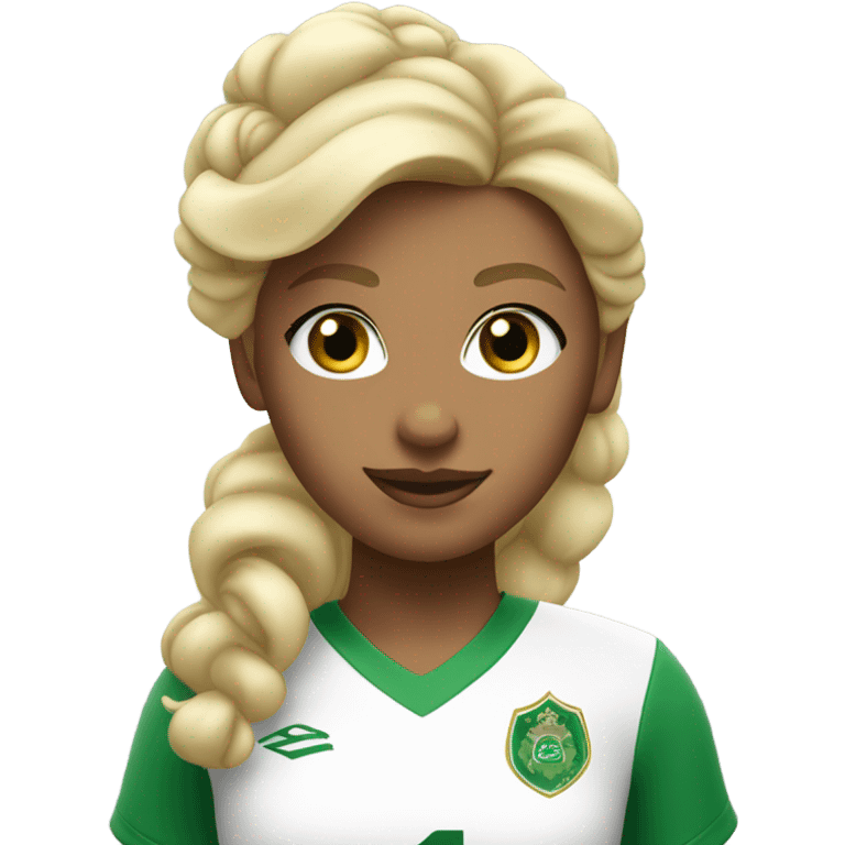 Princess soccer blonde hair green eyes emoji