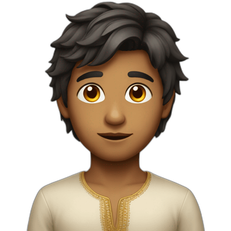 Indian Boy fair face with medium size hairs emoji