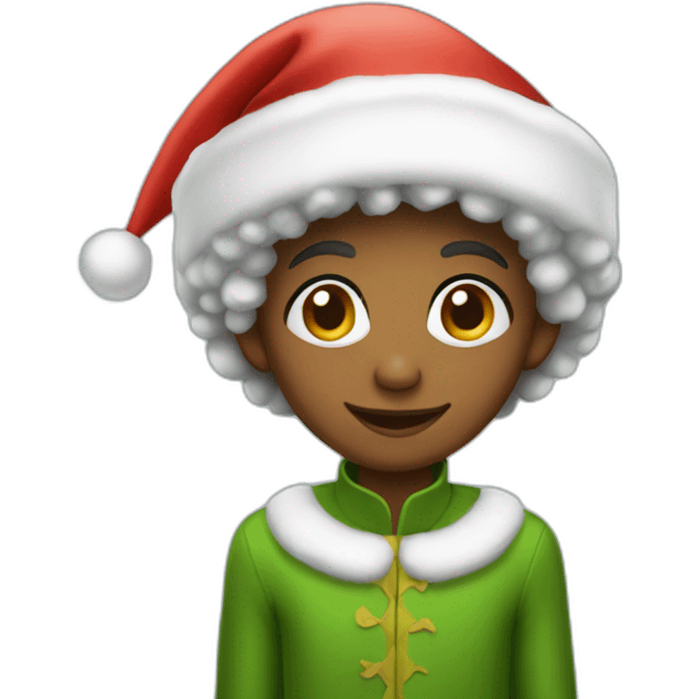 Afro-American-Christmas-Elf emoji