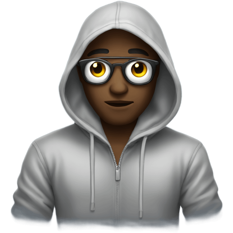 Dj wearing a hoodie emoji