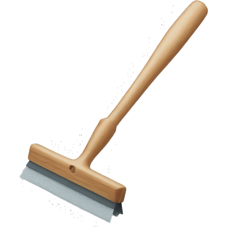 squeegee with long wooden handle emoji