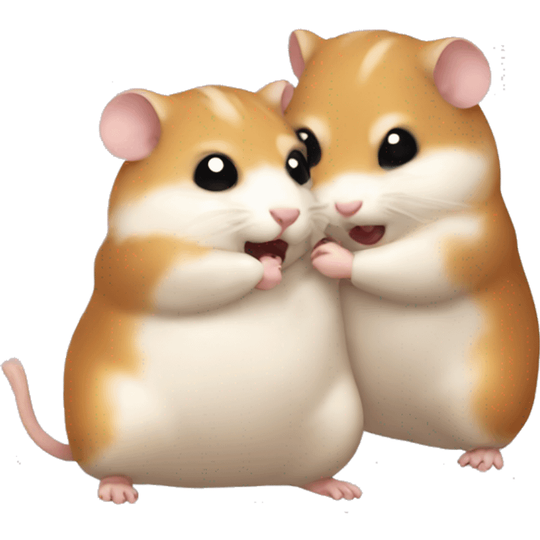 two hamster wrestling emoji