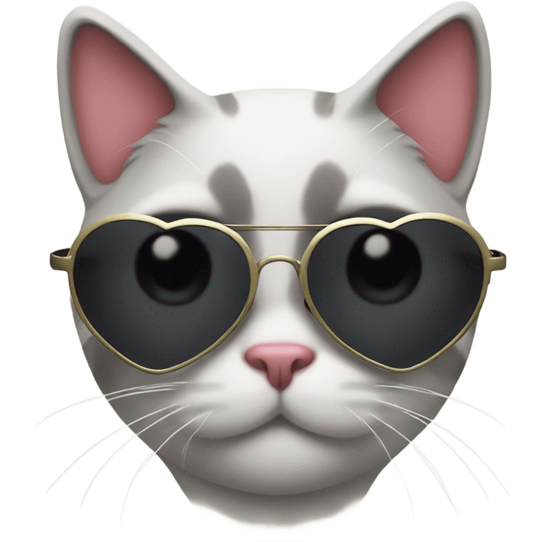 Cat with heart shaped sunglasses emoji