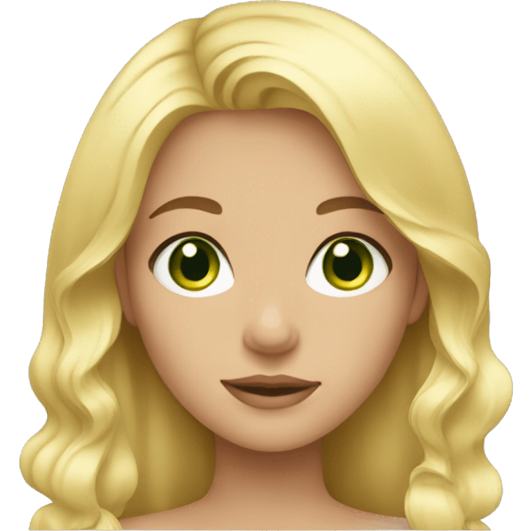 girl blonde hair and green eyes emoji