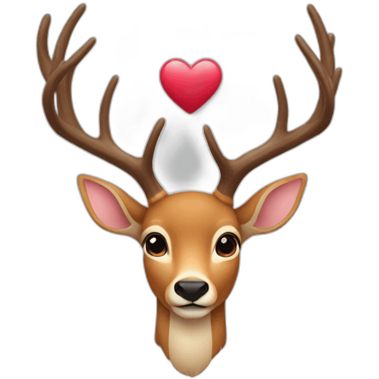 a deer with a heart in his hands emoji