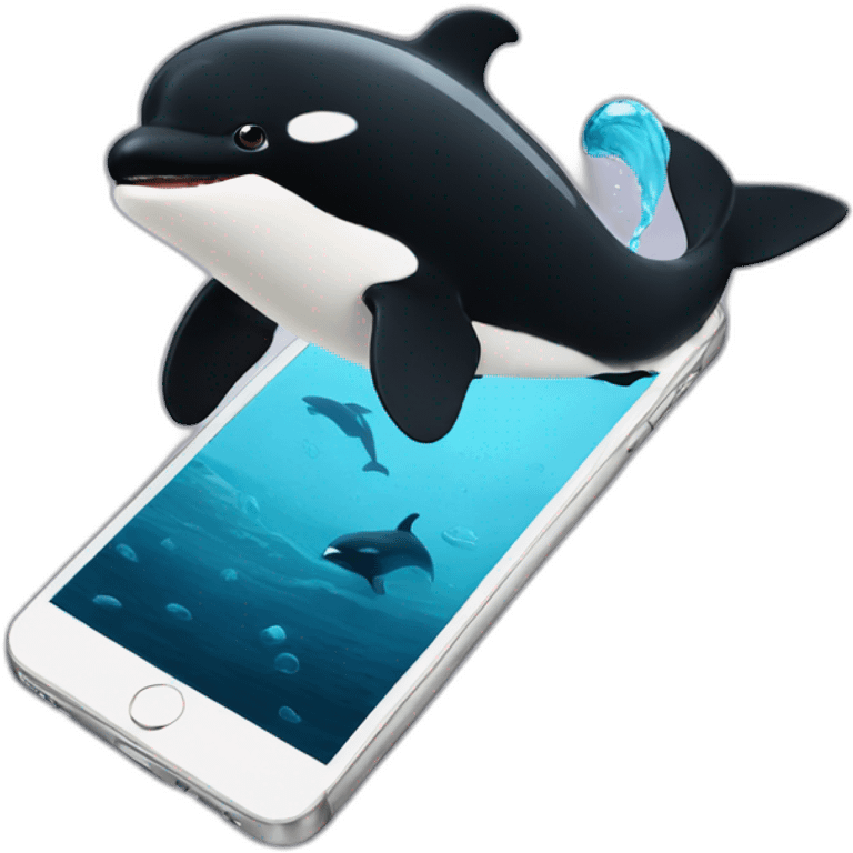 orca with a phone emoji