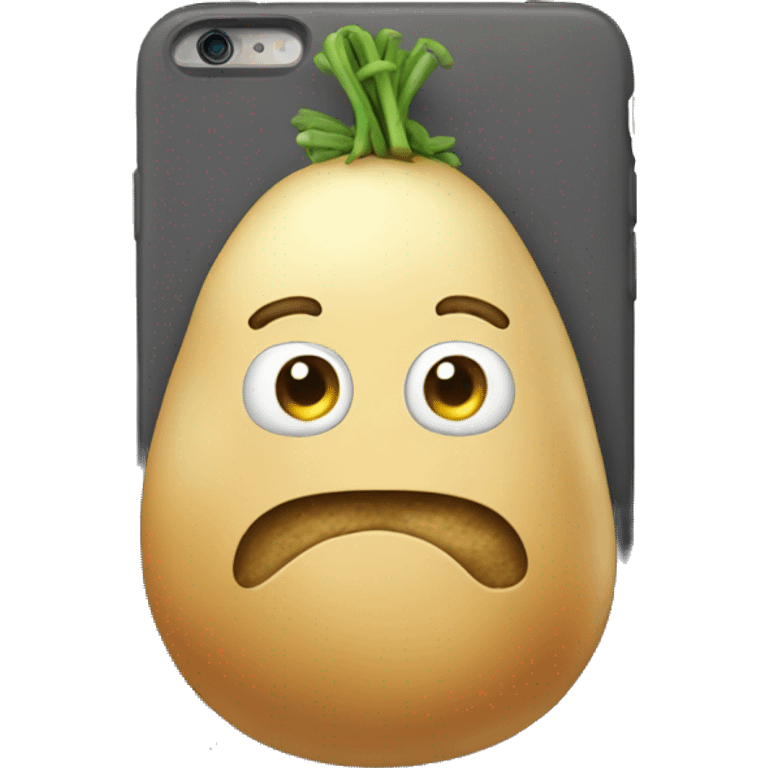 Potatoe using phone emoji