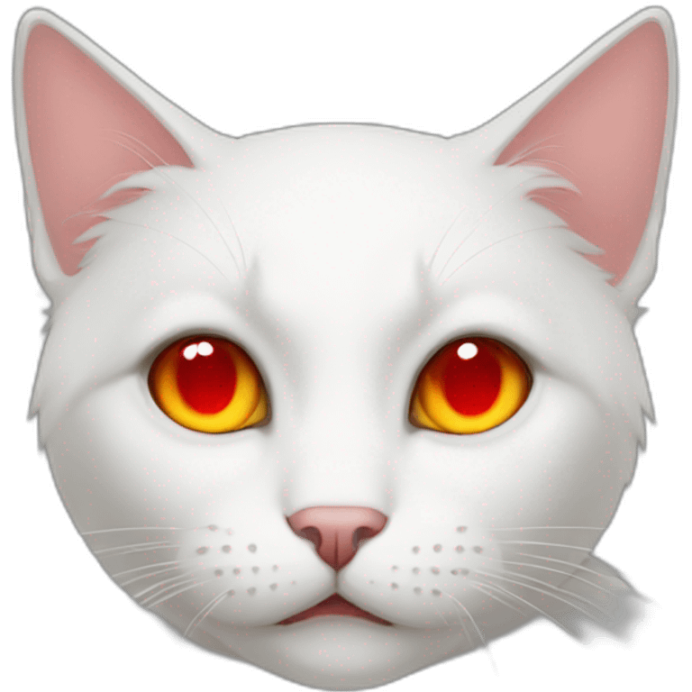 white haired cat boy with red eyes emoji