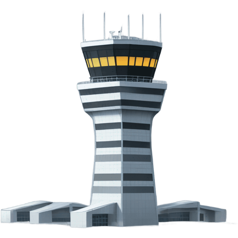 air traffic control tower, full size, modern, realistic emoji